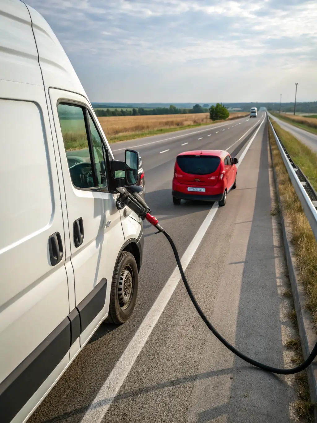 A roadside assistance vehicle equipped with tools and equipment parked on the shoulder of a highway, ready to provide immediate assistance, symbolizing Flat Tire Mobile Roadside Service's commitment to 24/7 availability.